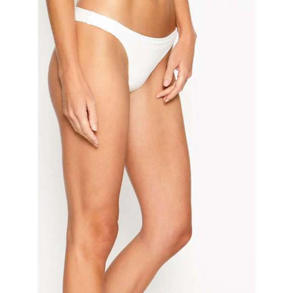 Suboo Haven Slim Swim Solid White Textured Bikini Bottom White Size 4 NEW $80 - Picture 2 of 4